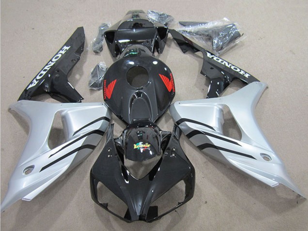 2006-2007 Honda CBR1000RR Bike Fairings - Silver Glossy Black