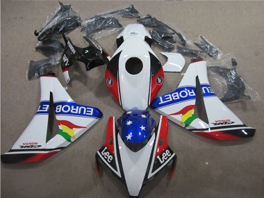 Cheap 2008-2011 Honda CBR1000RR Motorcycle Fairings - White Red Blue Star Carrera EuroBet Lee