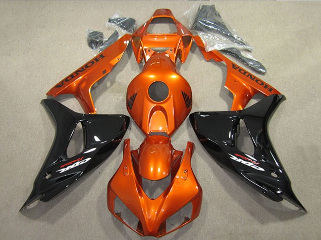 2006-2007 Honda CBR1000RR Motorcycle Fairings - Orange Glossy Black