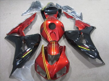 Cheap 2006-2007 Honda CBR1000RR Motorcycle Fairings - Red Yellow Glossy Black