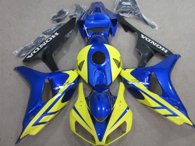Cheap 2006-2007 Honda CBR1000RR Motorcycle Fairings - Blue Yellow Glossy Black