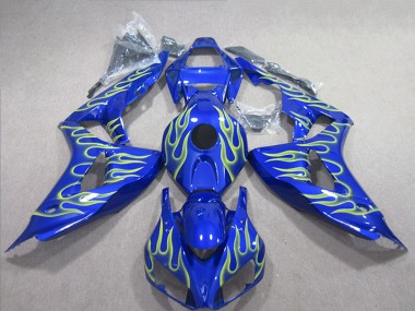 Cheap 2006-2007 Honda CBR1000RR Motorcycle Fairings - Blue Green Flame