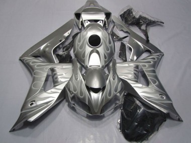 Cheap 2006-2007 Honda CBR1000RR Motorcycle Fairings - Silver White Flame