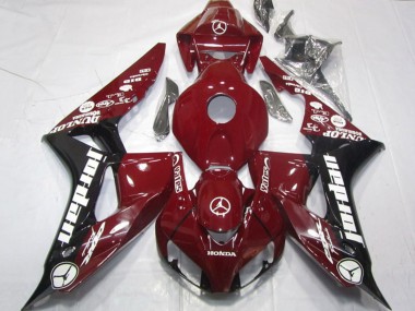 Cheap 2006-2007 Honda CBR1000RR Motorcycle Fairings - Maroon Red Glossy Black White Jordan