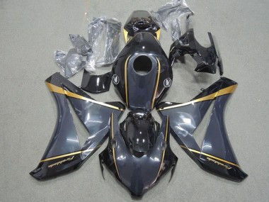Cheap 2008-2011 Honda CBR1000RR Motorcycle Fairings - Dark Blue Gold Glossy Black Fireblade