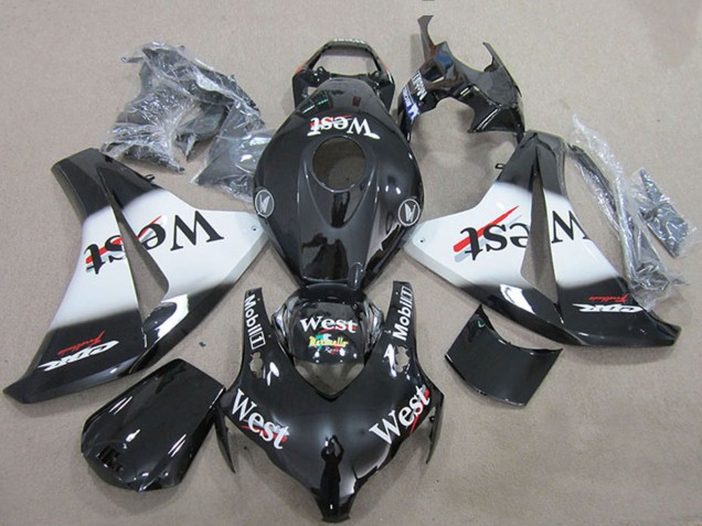 2008-2011 Honda CBR1000RR Motorcycle Fairings - Glossy Black White West