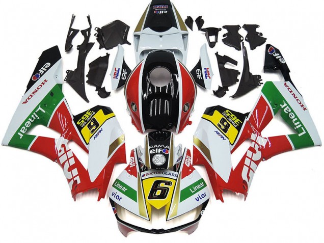 2012-2016 Honda CBR1000RR Motorcycle Fairings - White Red Yellow Green Linear Viar 6