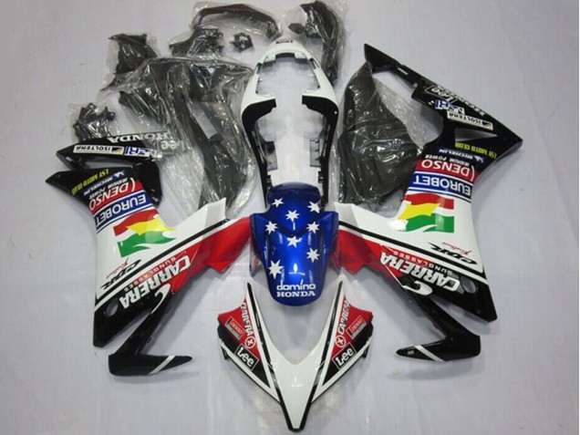 2013-2015 Honda CBR500R Motorcycle Fairings - White Red Blue Glossy Black Star Carrera Lee DENSO EuroBet