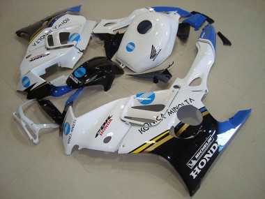 Cheap 1995-1996 Honda CBR600 F3 Motorcycle Fairings - White Blue Glossy Black Konica Minolta