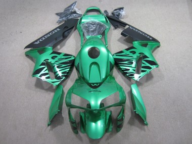 Cheap 2003-2004 Honda CBR600RR Motorcycle Fairings - Green Black Flame