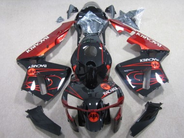 Cheap 2003-2004 Honda CBR600RR Motorcycle Fairings - Glossy Black Red RACARDI