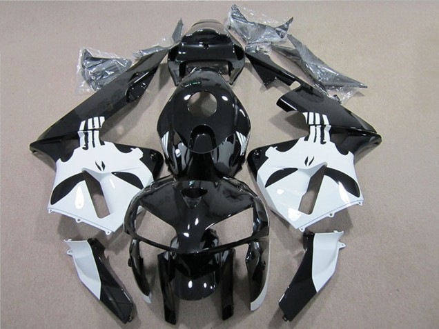 2005-2006 Honda CBR600RR Motorcycle Fairing - Glossy Black White