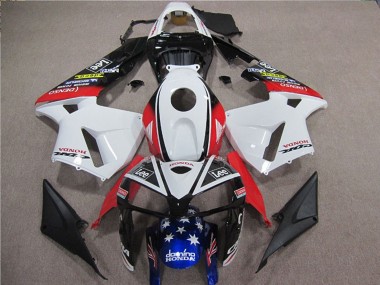 Cheap 2005-2006 Honda CBR600RR Motorcycle Fairings - White Red Blue Black Star Lee