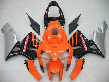Cheap 2005-2006 Honda CBR600RR Motorcycle Fairing - Orange Black Silver