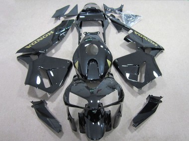 Cheap 2005-2006 Honda CBR600RR Motorcycle Fairings - Glossy Black Gold Decal