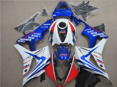 Cheap 2007-2008 Honda CBR600RR Bike Fairings - White Red Blue HRC