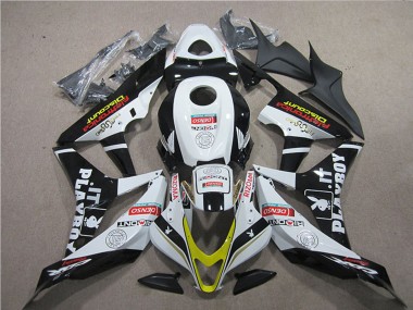 Cheap 2007-2008 Honda CBR600RR Motorcycle Fairings - White Gold Glossy Black PlayBoy HRC