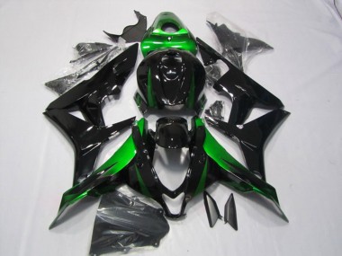 Cheap 2007-2008 Honda CBR600RR Motorcycle Fairings Kits - Green Glossy Black