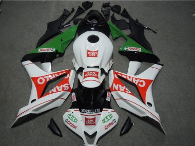 Cheap 2007-2008 Honda CBR600RR Motorcycle Fairings - White Red Green San Carlo