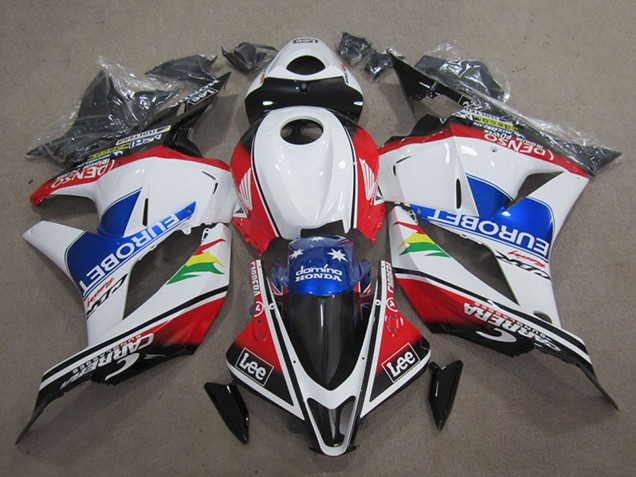 2009-2012 Honda CBR600RR Motorcycle Fairings - White Red Blue EuroBet Lee