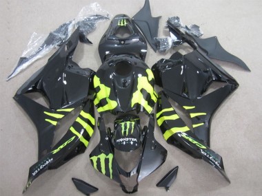 Cheap 2009-2012 Honda CBR600RR Motorcycle Fairings - Glossy Black Yellow Monster