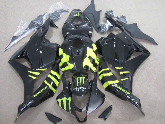 2009-2012 Honda CBR600RR Motorcycle Fairings - Glossy Black Yellow Monster