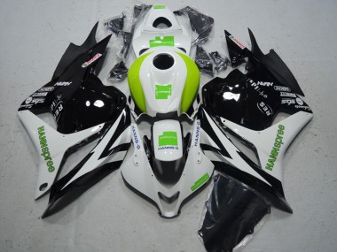 Cheap 2009-2012 Honda CBR600RR Motorcycle Fairing - White Green Glossy Black Hannspree