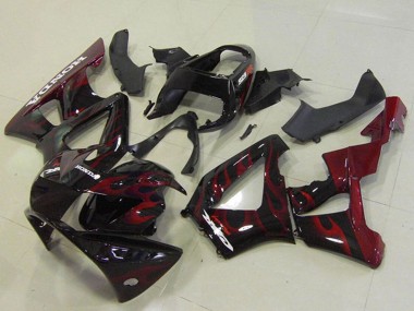 Cheap 2000-2001 Honda CBR900RR 929 Motorcycle Fairings - Glossy Black Red Flame
