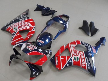 Cheap 2002-2003 Honda CBR900RR 954 Motorcycle Fairings - Blue Red Cycle World Castrol