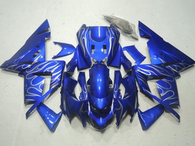 Cheap 2004-2005 Kawasaki ZX10R Motorcycle Fairings - Blue White Flame