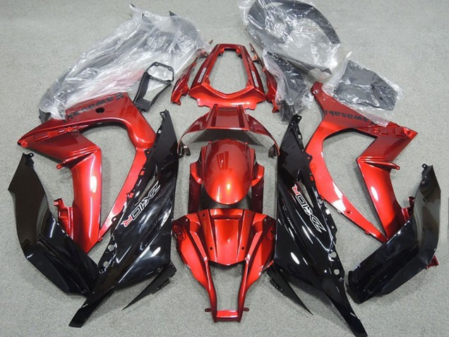 2011-2015 Kawasaki ZX10R Motorcycle Fairing - Red Glossy Black