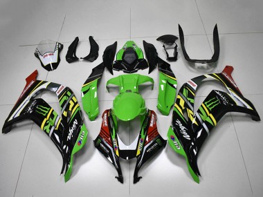 Cheap 2016-2020 Kawasaki ZX10R Motorcycle Fairings - Green Yellow Red White Black Monster
