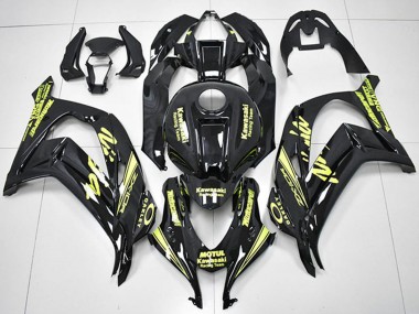 Cheap 2016-2020 Kawasaki ZX10R Motorcycle Fairings - Glossy Black Yellow Motul Racing Team Motocard