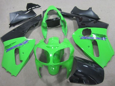 Cheap 2000-2001 Kawasaki ZX12R Motorcycle Fairings - Green Matte Black Blue