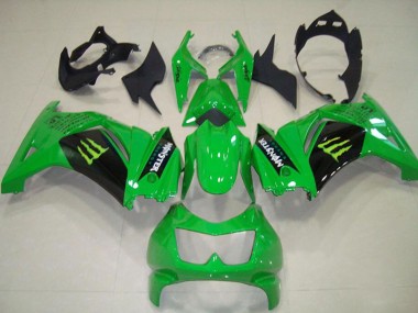 Cheap 2008-2012 Kawasaki ZX250R Motorcycle Fairings - Green Black Monster