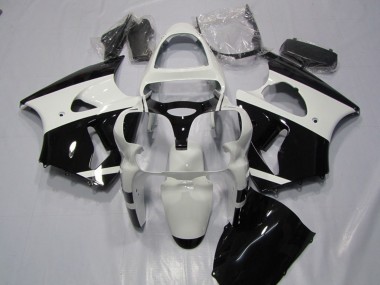 Cheap 2000-2002 Kawasaki ZX6R Motorcycle Fairings - White Glossy Black