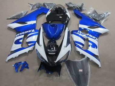 Cheap 2005-2006 Kawasaki ZX6R Motorcycle Fairings - Blue White Black
