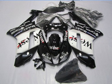 Cheap 2007-2008 Kawasaki ZX6R Motorcycle Fairings - Black West Mobil