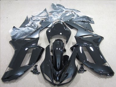 Cheap 2007-2008 Kawasaki ZX6R Motorcycle Fairings - Black Silver