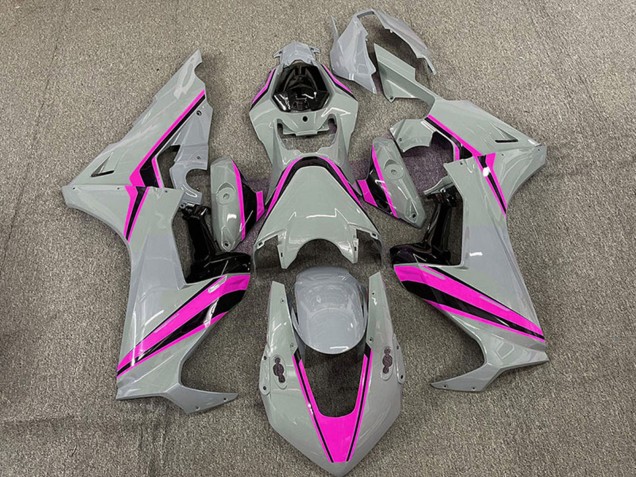2017-2023 Honda CBR1000RR Motorcycle Fairings - Nardo Grey with Pink Stripe