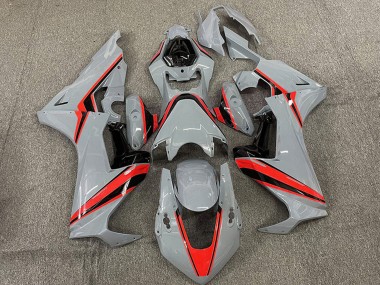 Cheap 2017-2023 Honda CBR1000RR Motorcycle Fairings - Nardo Grey with Red Stripe