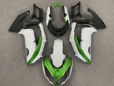 Cheap 2009-2011 Kawasaki Ninja 650R Motorcycle Fairings - White Green Matte Black