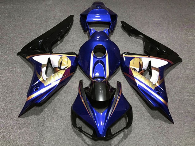 2006-2007 Honda CBR1000RR Motorcycle Fairings - Blue White Gold Glossy Black