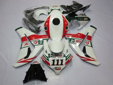 Cheap 2008-2011 Honda CBR1000RR Motorcycle Fairings - White Red Green Castrol 111