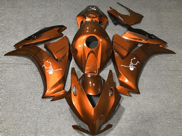 2012-2016 Honda CBR1000RR Motorcycle Fairings - Deep Orange Glossy Black