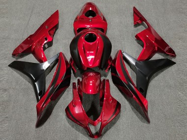 Cheap 2007-2008 Honda CBR600RR Motorcycle Fairing - Red Glossy Black OEM Style