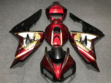 Cheap 2006-2007 Honda CBR1000RR Motorcycle Fairings - Red White Gold Glossy Black