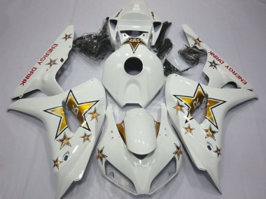 Cheap 2006-2007 Honda CBR1000RR Motorcycle Fairings - White Gold Star Energy Drink