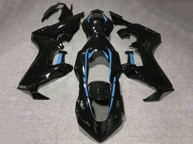 2017-2023 Honda CBR1000RR Motorcycle Fairings - Glossy Black Light Blue Lining
