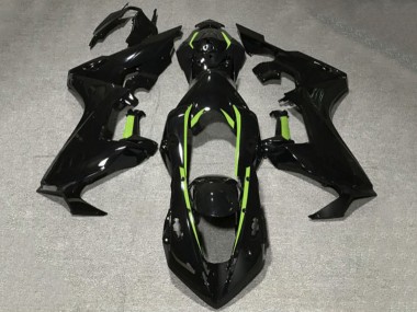 Cheap 2017-2023 Honda CBR1000RR Motorcycle Fairings - Glossy Black Lime Green Lining